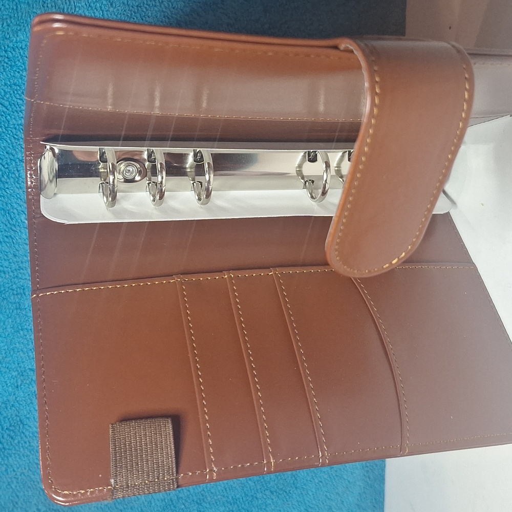Caramel A6 Binder Budget Financial Planner Journal with 6 Pockets Inserts NEW - Picture 2 of 10
